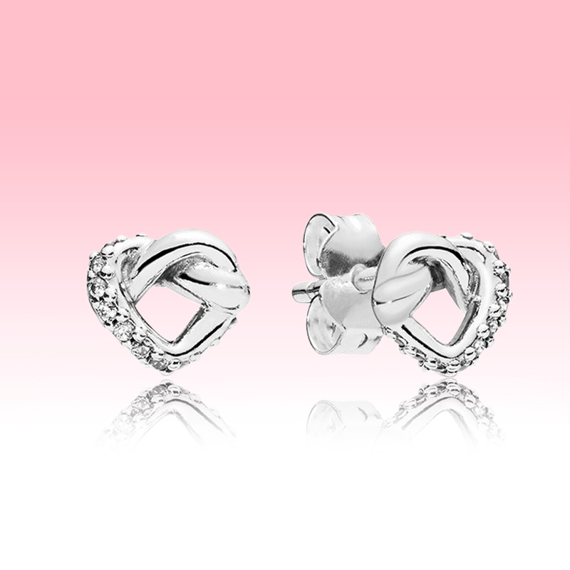 925 Sterling Silver Love Hearts Earring Women Wedding Jewelry Original box for Pandora Knotted Heart Stud Earrings set
925 Sterling Silver Love Hearts Earring Women Wedding Jewelry Original box for Pandora Knotted Heart Stud Earrings set