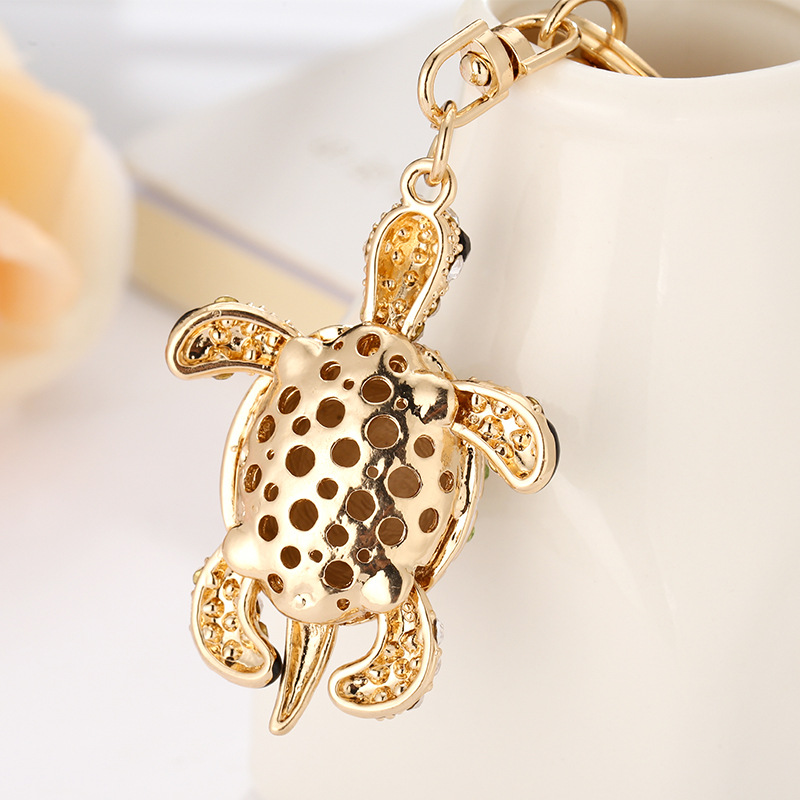 gift Turtle Tortoise Keyrings Crystal Keychains Lovely Turtles Bag Pendant For Car Key Chains Holder Rings