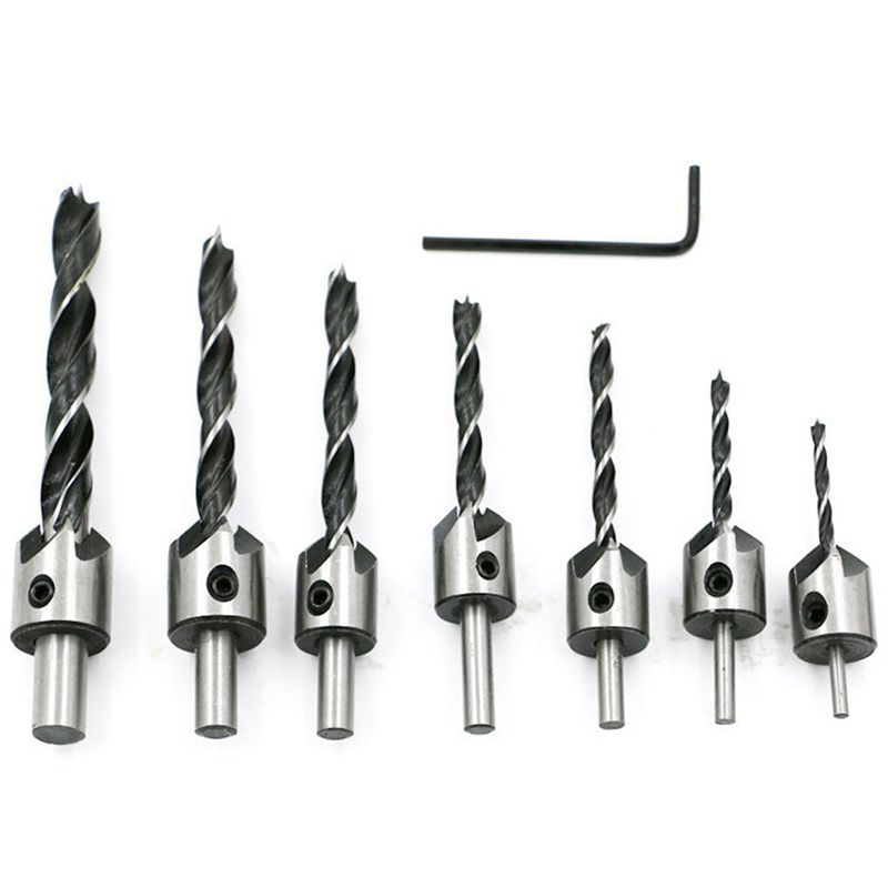 7pcs Countersink Drill Bits Set Screw Woodworking Chamfer Tool carpenter reamer core drill 3-10mm
7pcs Countersink Drill Bits Set Screw Woodworking Chamfer Tool carpenter reamer core drill 3-10mm