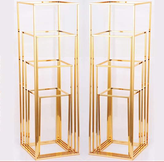 glossy iron Pillar stand Flowers Wedding Centerpieces metal Flower Vase Floor Vases aisle walkway Road Lead photo prop Flower Column Rack