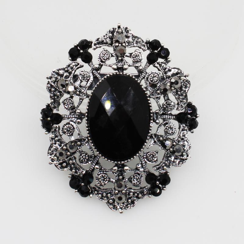 Flyunhan New fashion brooch silver alloy black rhinestone brooch ladies clothing accessories
Flyunhan New fashion brooch silver alloy black rhinestone brooch ladies clothing accessories