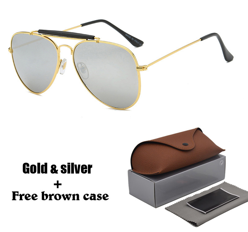 Brand designer Sunglasses For Men Women Designer Mirror Classic Pilot Sun Glasses UV400 lens Driving glasses with brown case and box, White;black
Brand designer Sunglasses For Men Women Designer Mirror Classic Pilot Sun Glasses UV400 lens Driving glasses with brown case and box, White;black