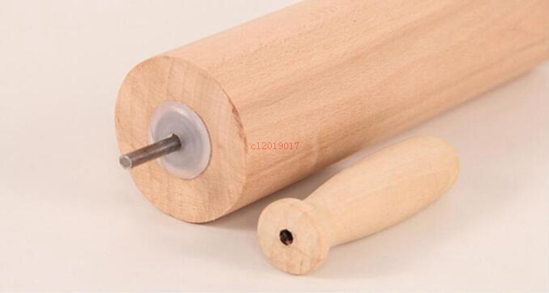 hot Non-stick Flour Stick Wood Rolling Pin Wood Roller Handle Solid Wood Handle Roller Food Silicone Quality