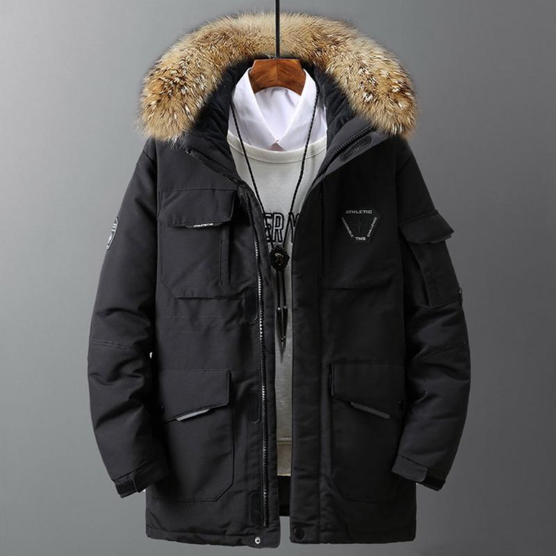 Men's Down & Parkas -40 Degrees White Duck Jackets Thick Winter Big Real Fur Collar Warm Parka Male Hooded Waterproof Windproof Coat