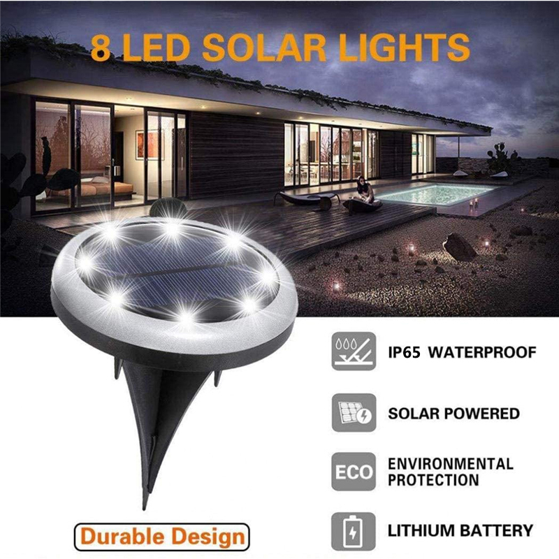 Waterproof Ground Light Solar IP65 Underground Lighting RGB LED Landscape Path Ground Light Garden Night Lamp for Lawn Pathway Yard