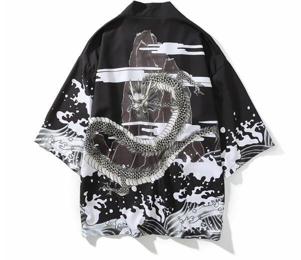 Fashion-Mens Kimono Japanese Clothes Streetwear Casual Kimonos Summer Autumn Jackets Harajuku Japan Style Cardigan Outwear for Men Drop Ship