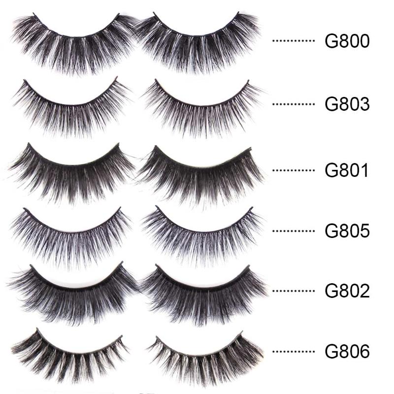 5 Pairs Mink Eyelashes 3D False Lashes Thick Crisscross Makeup Eyelash Extension Natural Volume Soft Fake Eye Lashes G800 G806