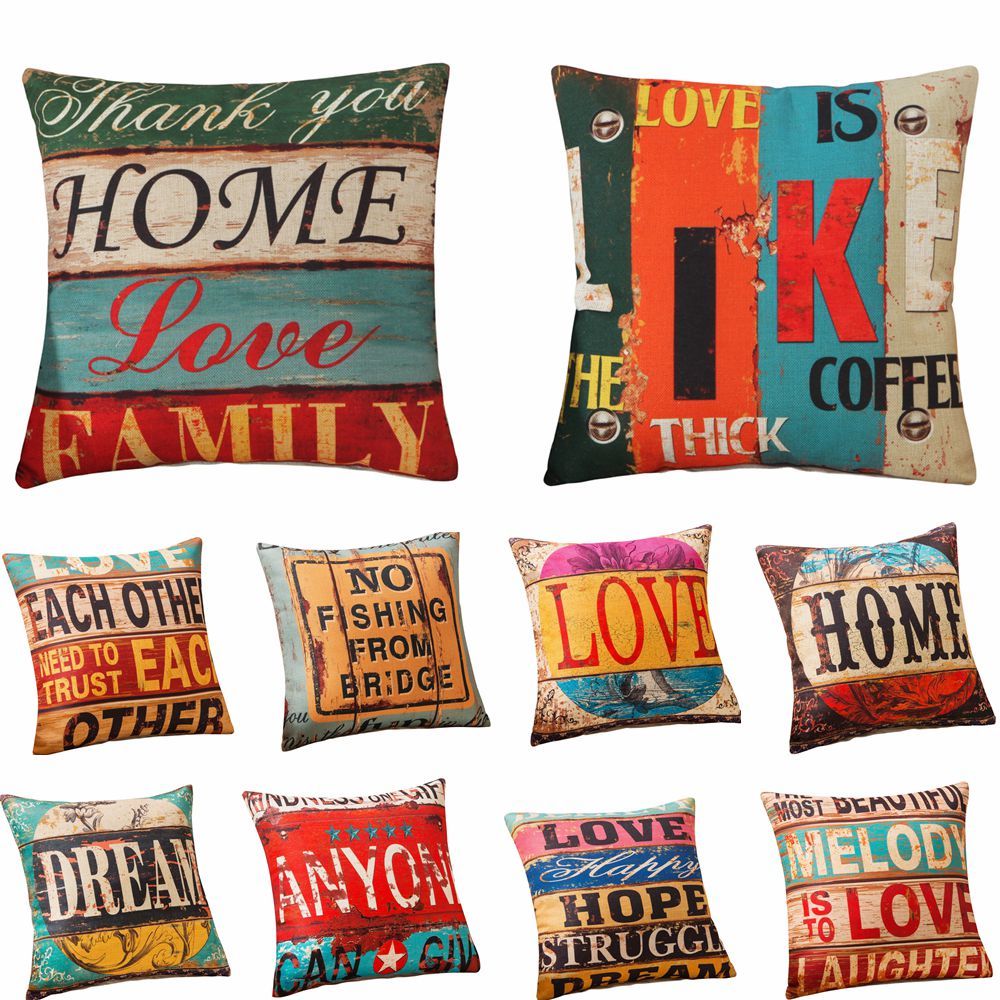 RUBYLOVE 18" Vintage Style Letter Cotton Linen Square Pillow Cover Home Decorative Sofa Cushion Cover Throw Pillowcases, 16
RUBYLOVE 18" Vintage Style Letter Cotton Linen Square Pillow Cover Home Decorative Sofa Cushion Cover Throw Pillowcases, 16
