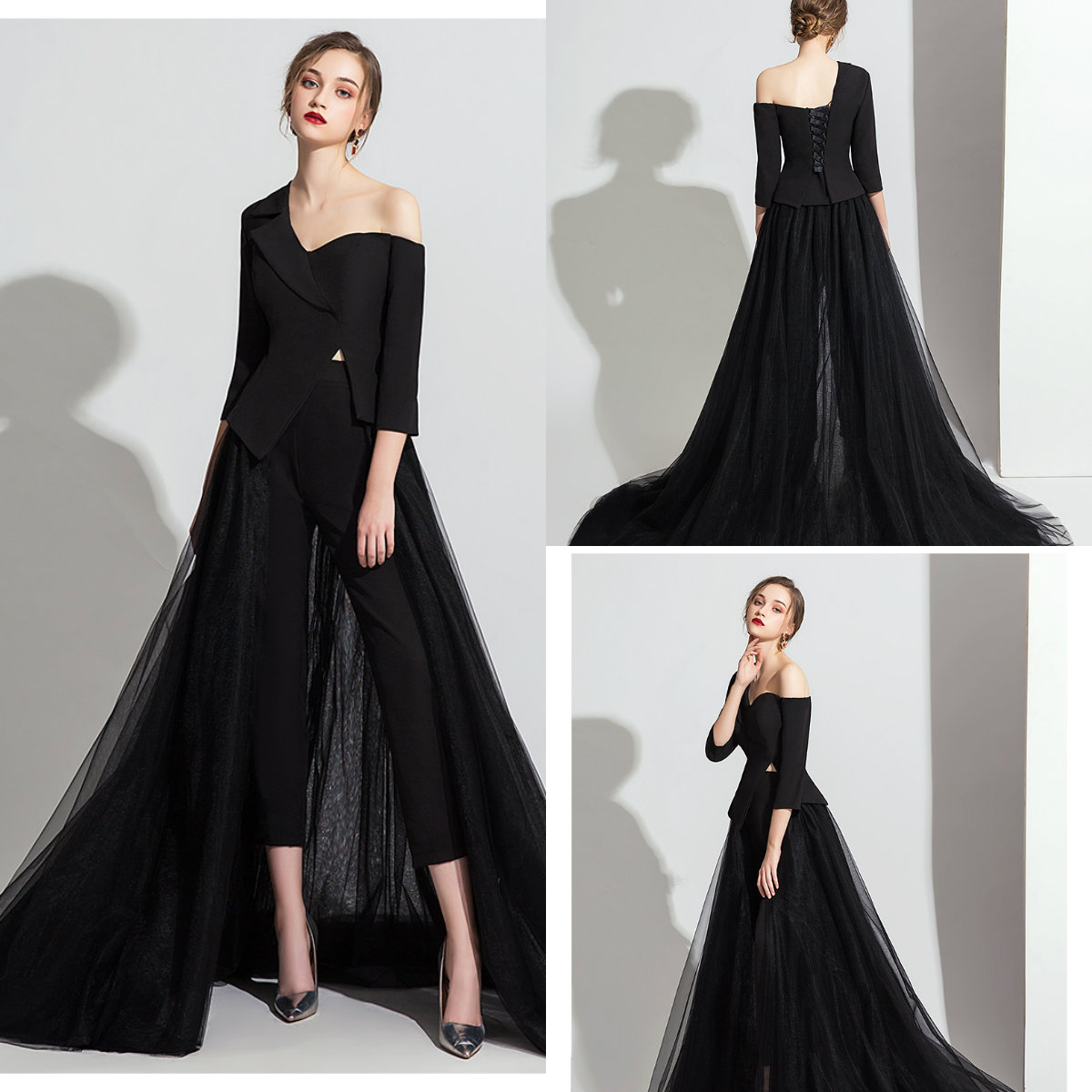 2019 Black Women Jumpsuits Prom Dresses Two Pieces Overskirts Formal Evening Gowns Party Wear Cheap Red Carpet Dress Pant Suits, Lilac
2019 Black Women Jumpsuits Prom Dresses Two Pieces Overskirts Formal Evening Gowns Party Wear Cheap Red Carpet Dress Pant Suits, Lilac