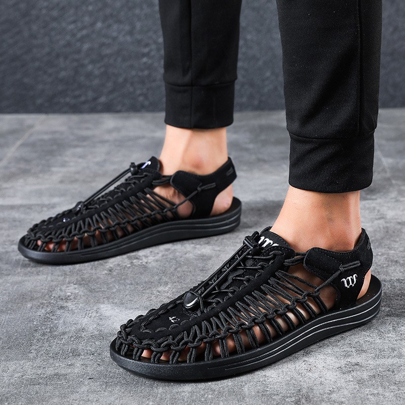 Hot Sale- man sandals beach weave sandal man casual breathing shoes braid shoes for man zy221