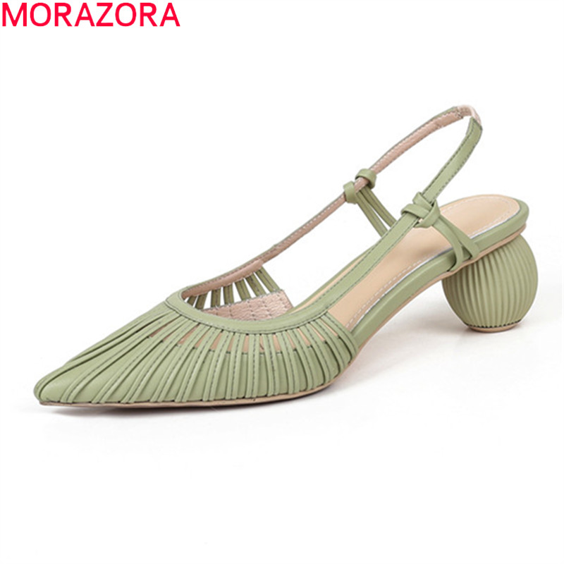 MORAZORA 2020 newest women pumps top quality summer ladies shoes med heels pointed toe solid color party shoes woman, White
MORAZORA 2020 newest women pumps top quality summer ladies shoes med heels pointed toe solid color party shoes woman, White