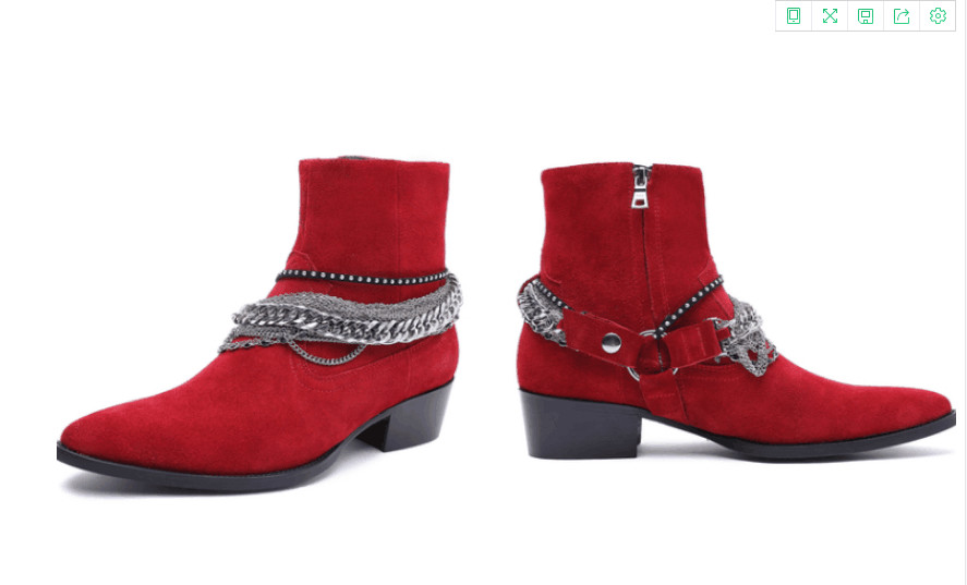 High top new list genuine leather persional men chain boots factory outlet high quality s l p ankle boots