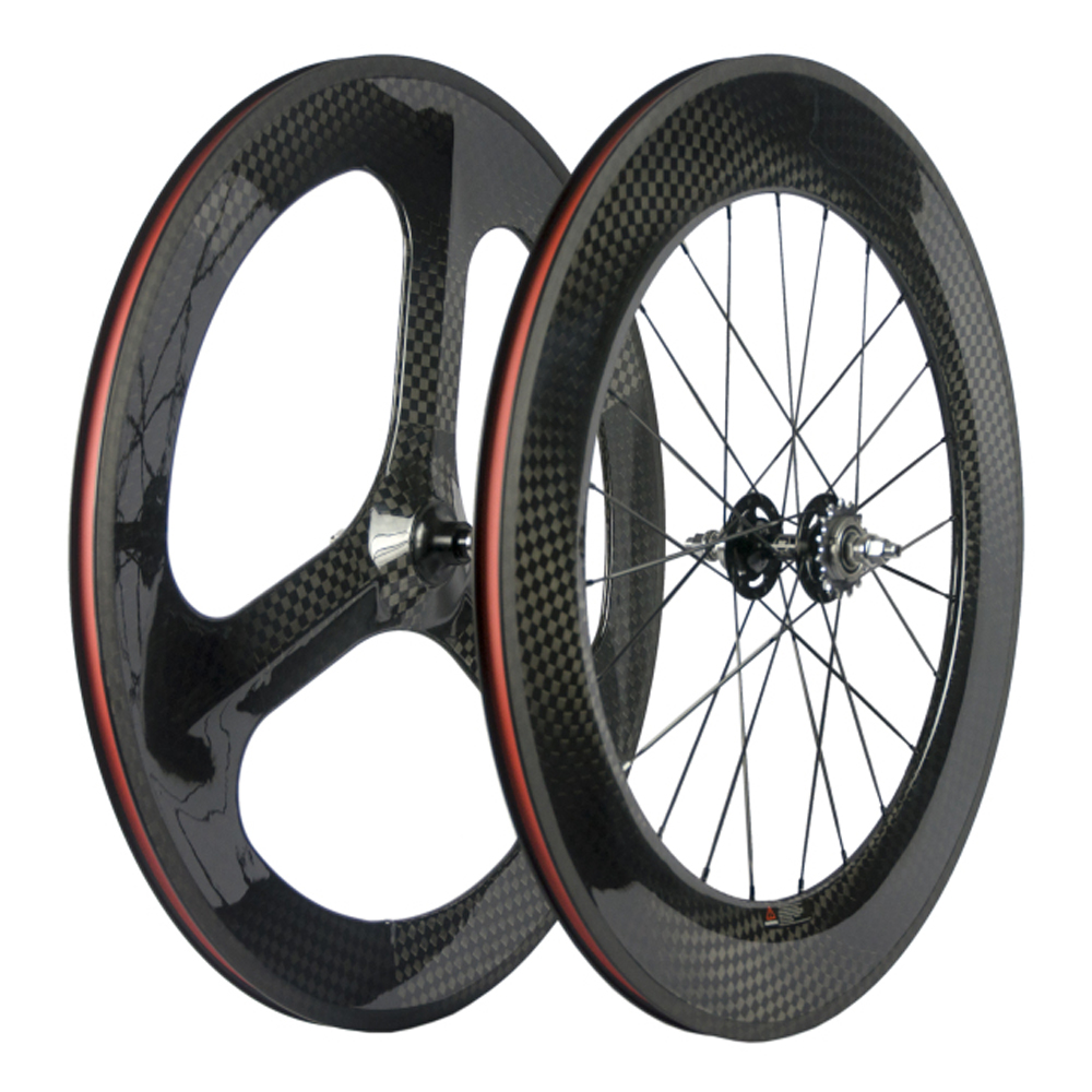 700C full carbon front 3 spokes wheel rear 88mm fixed gear wheel clincher carbon wheelset 12k glossy
700C full carbon front 3 spokes wheel rear 88mm fixed gear wheel clincher carbon wheelset 12k glossy