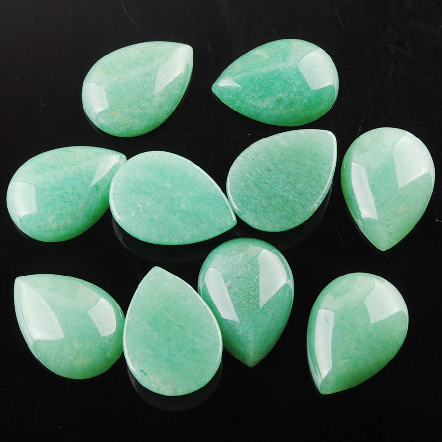 WOJIAER Natural GemStone Beads Teardrop Cabochon CAB No Drill Hole 18x25x7mm Loose Beads Jewelry Making Accessories BU811