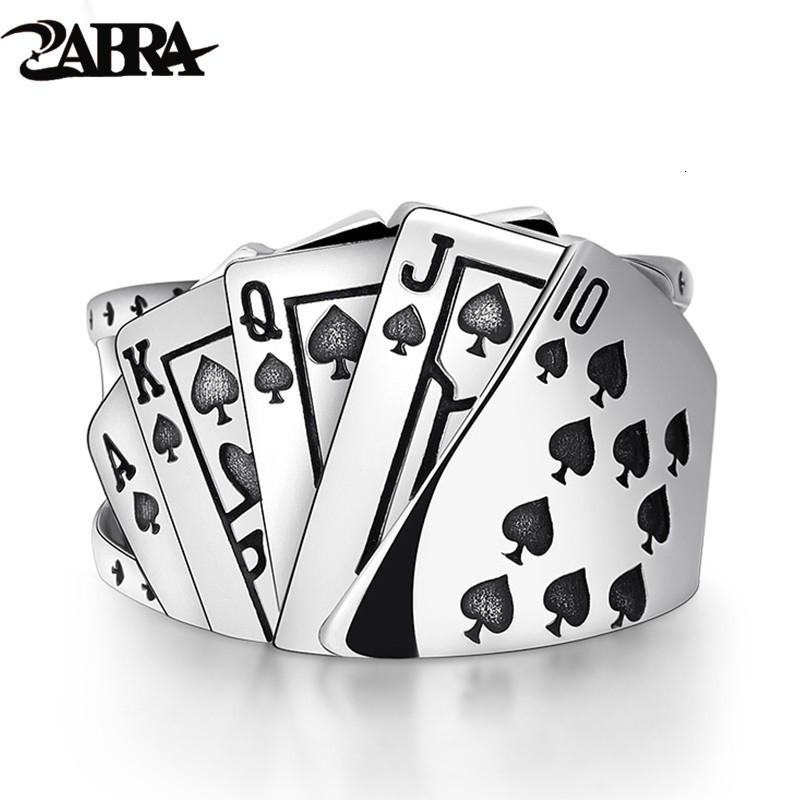 ZABRA Poker Ring Solid 925 Silver Rock Punk Rings For Men Women Black Signet Jewelry Adjustable Size 7 To 10 Can Cutomize Size CJ191128
ZABRA Poker Ring Solid 925 Silver Rock Punk Rings For Men Women Black Signet Jewelry Adjustable Size 7 To 10 Can Cutomize Size CJ191128