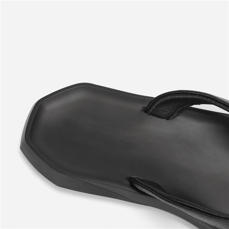 Summer Men Flip Flops leather home bathroom indoor outdoor rubber beach men slippers #T001 Y200107