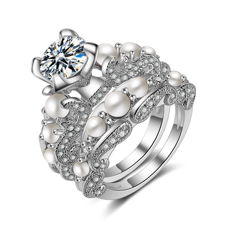 Seanlov Imitation Pearl Wedding Engagement Rings For Woman Fashion Finger Rings Bridal Jewelry Silver Color Ring Sets
Seanlov Imitation Pearl Wedding Engagement Rings For Woman Fashion Finger Rings Bridal Jewelry Silver Color Ring Sets
