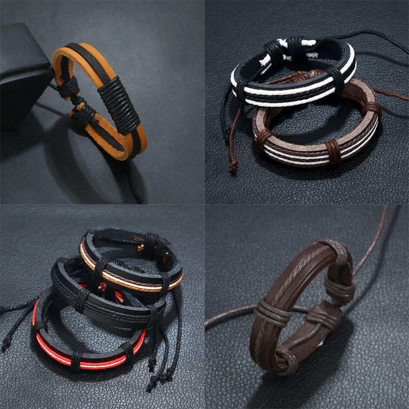 New Simple Trendy Genuine Leather Men Charm Bracelets Braided Rope Chain Bracelets for Male Jewelry Free Shipping
New Simple Trendy Genuine Leather Men Charm Bracelets Braided Rope Chain Bracelets for Male Jewelry Free Shipping