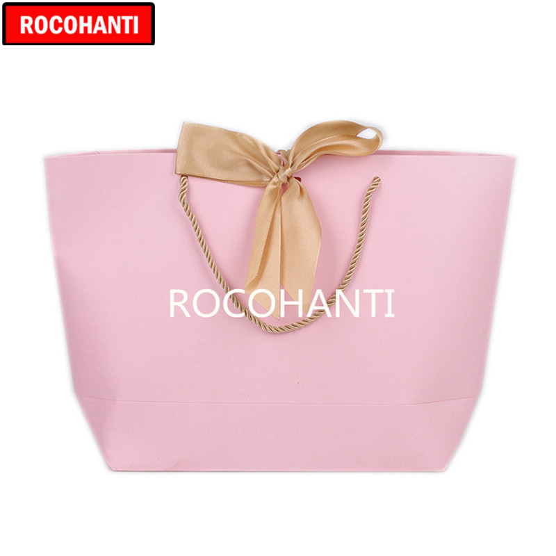 50X Custom Logo Printed Golden Rope Handle Bowknot Ribbon Shopping Paper Bag for Gift
50X Custom Logo Printed Golden Rope Handle Bowknot Ribbon Shopping Paper Bag for Gift