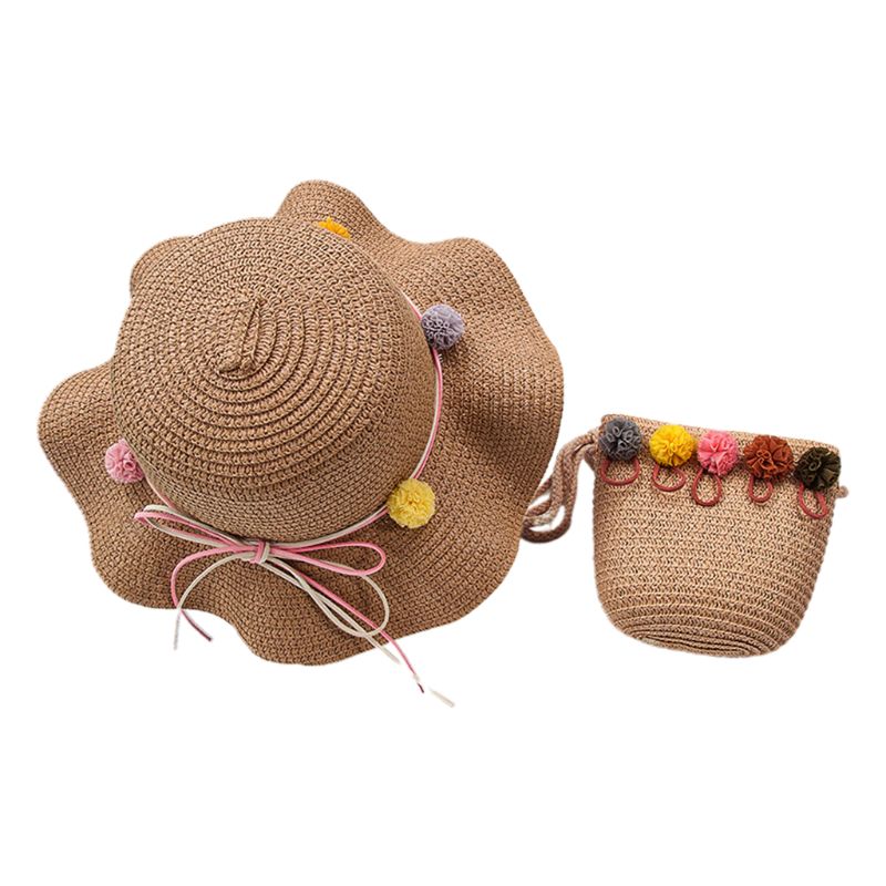 Summer Child Baby Girls Straw Woven Sun Hat with Portable Handbag Pouch Cute Cartoon Pompom Sunscreen Beach Cap
Summer Child Baby Girls Straw Woven Sun Hat with Portable Handbag Pouch Cute Cartoon Pompom Sunscreen Beach Cap