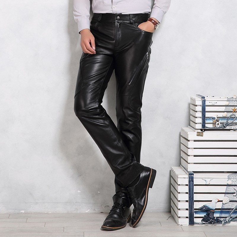 Genuine Leather Men Black Motorcycle Sheepskin Long Pants Plus Size 4XL Fleece Lining Thick Warm Trousers
Genuine Leather Men Black Motorcycle Sheepskin Long Pants Plus Size 4XL Fleece Lining Thick Warm Trousers