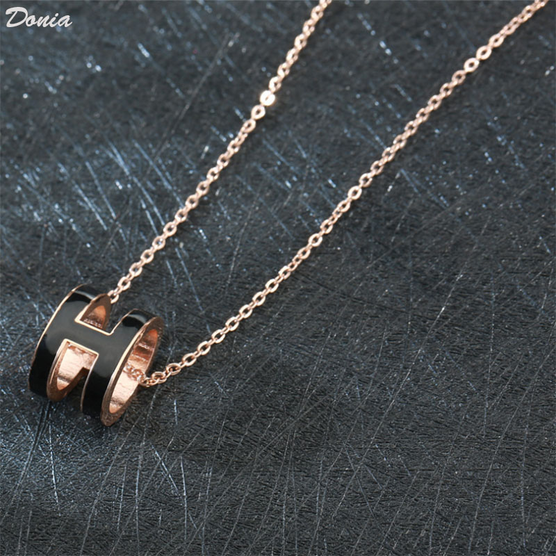 Donia jewelry love home Europe and America fashion titanium steel plating Rose Gold Enamel Necklace Fashion Accessories luxury birthday gift, Silver 
Donia jewelry love home Europe and America fashion titanium steel plating Rose Gold Enamel Necklace Fashion Accessories luxury birthday gift, Silver
