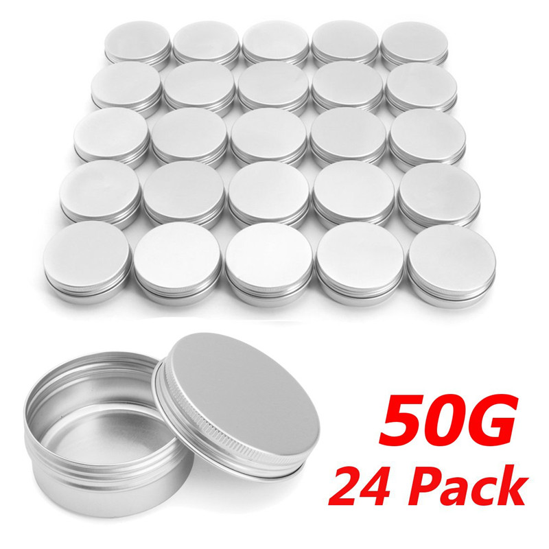 24/96pcs 50ml Aluminum Round Empty Refillable Bottles Tin Box Silver Cream Jar Pot Case Screw Thread Lid Lip Container
24/96pcs 50ml Aluminum Round Empty Refillable Bottles Tin Box Silver Cream Jar Pot Case Screw Thread Lid Lip Container