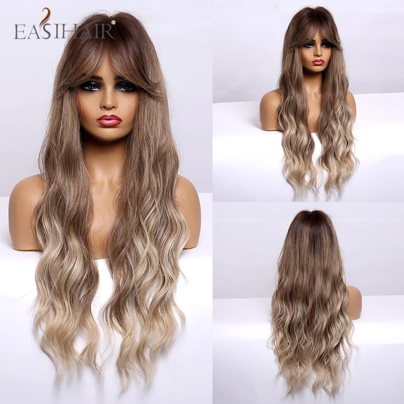 EASIHAIR Ombre Brown to Blonde Long Wig with Bangs Middle Part Body Wave Wig Cosplay Heat Resistant Synthetic Hair for Women, Lc194-2
EASIHAIR Ombre Brown to Blonde Long Wig with Bangs Middle Part Body Wave Wig Cosplay Heat Resistant Synthetic Hair for Women, Lc194-2