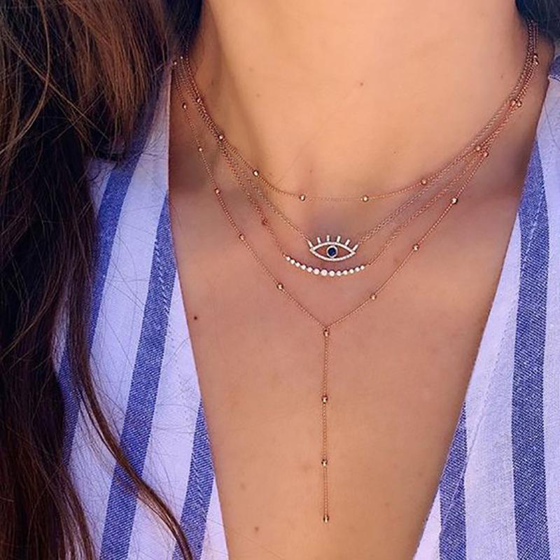 Pendant Necklaces 2021 Boho Fashion Blue Eyes Crystal For Women Vintage Gold Necklace Multilayer Female Jewelry Wedding Gift
Pendant Necklaces 2021 Boho Fashion Blue Eyes Crystal For Women Vintage Gold Necklace Multilayer Female Jewelry Wedding Gift