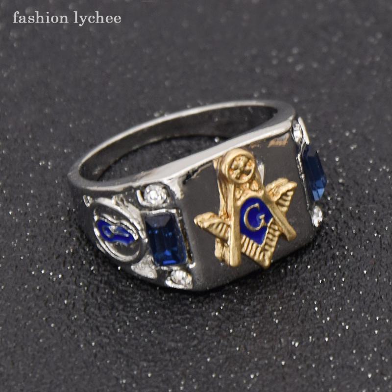 fashion lychee Freemason Blue Crystal Men Ring Punk Style Masonic Fashion Biker Finger Rings Jewelry Gift, Silver
fashion lychee Freemason Blue Crystal Men Ring Punk Style Masonic Fashion Biker Finger Rings Jewelry Gift, Silver