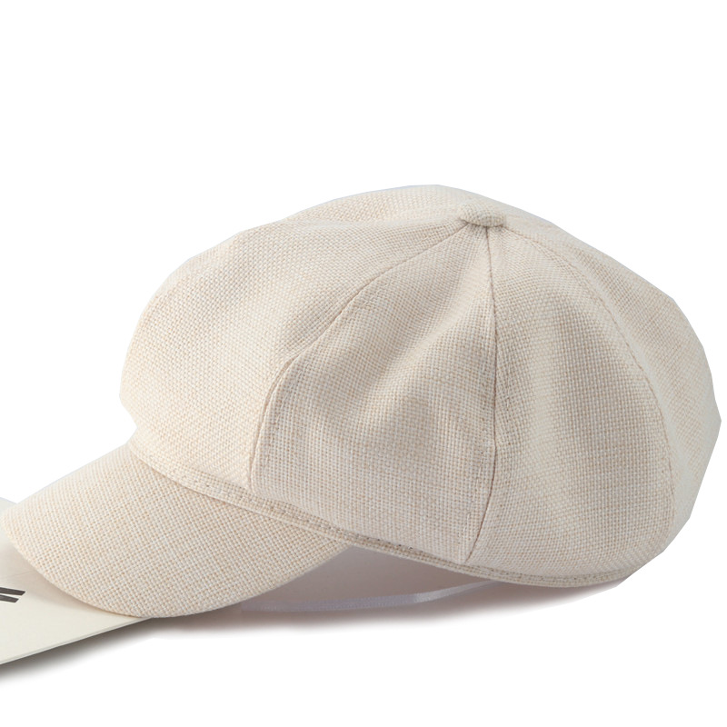 Wholesale- Octagonal Hat Female Adjustable Cotton and Linen Small Fragrance Wind Beret with Brim Thin Section Painter Hat Female