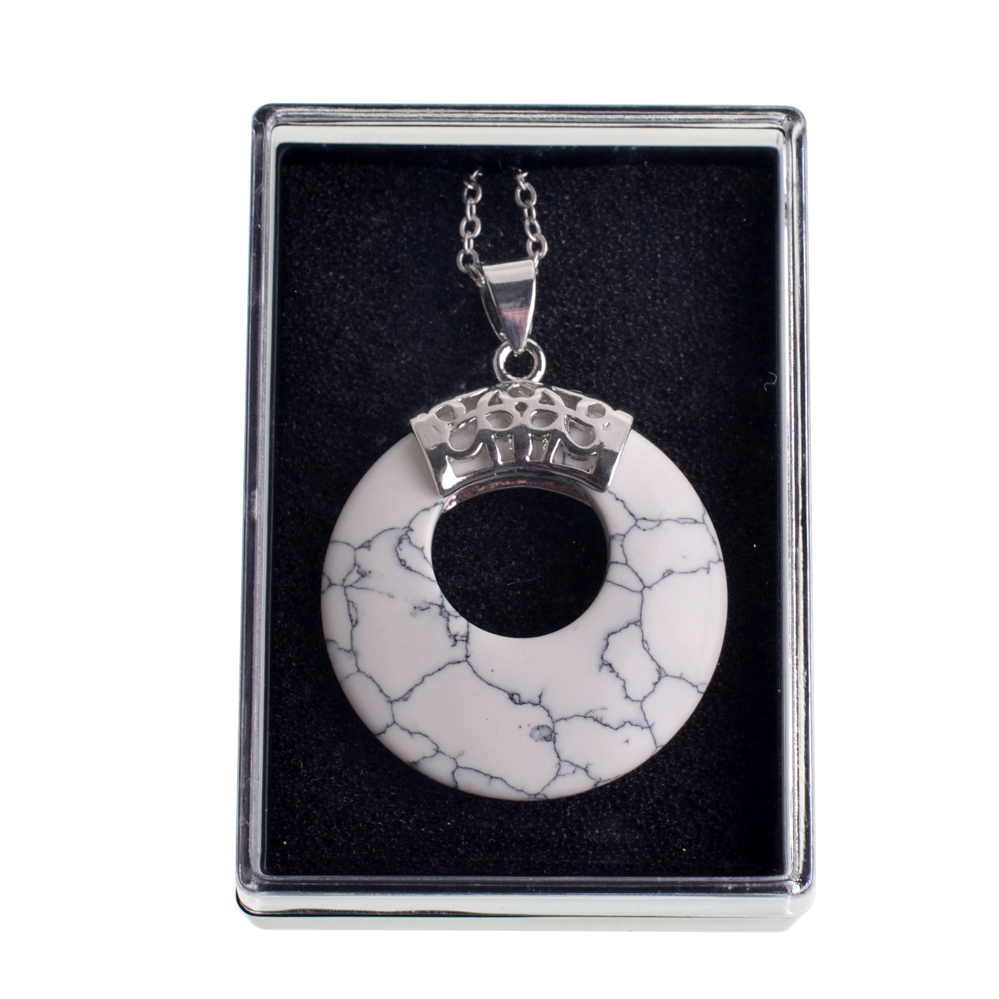 Nostalgia pendant men and women retro novelty popular simple new necklace natural crystal semi-precious stone chakra gem amulet lucky coin donut charm