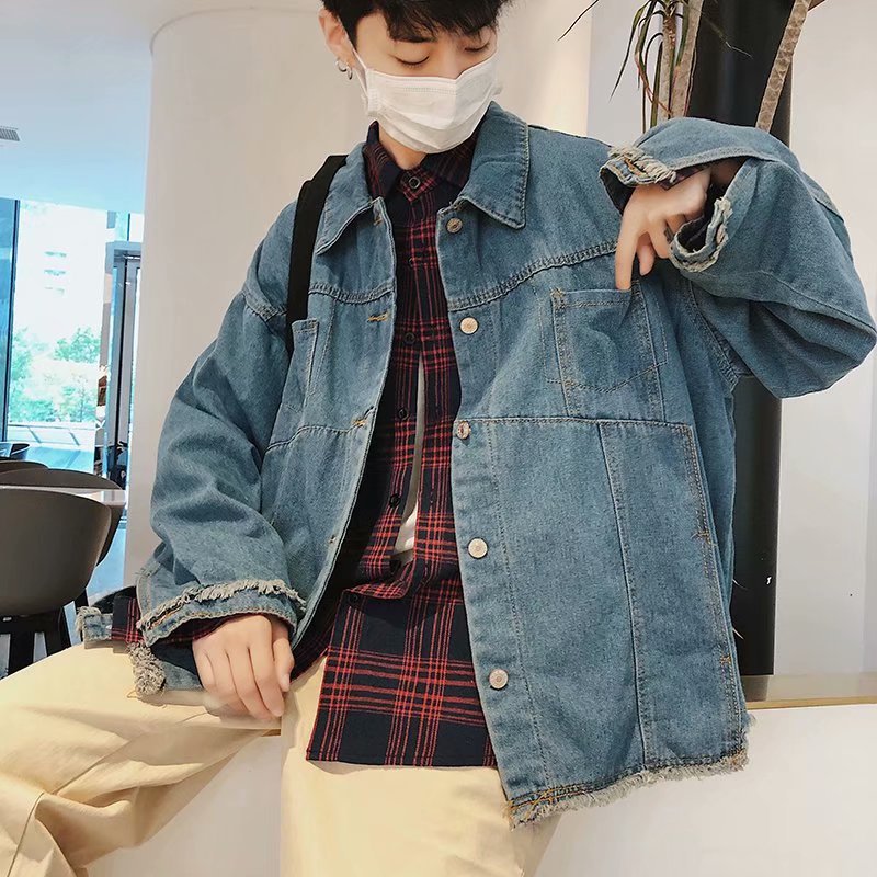 Hong Kong style 2020 Fashion denim jacket male loose bf Korean trendy handsome student spring and autumn clothes jacket gown, Blue
Hong Kong style 2020 Fashion denim jacket male loose bf Korean trendy handsome student spring and autumn clothes jacket gown, Blue