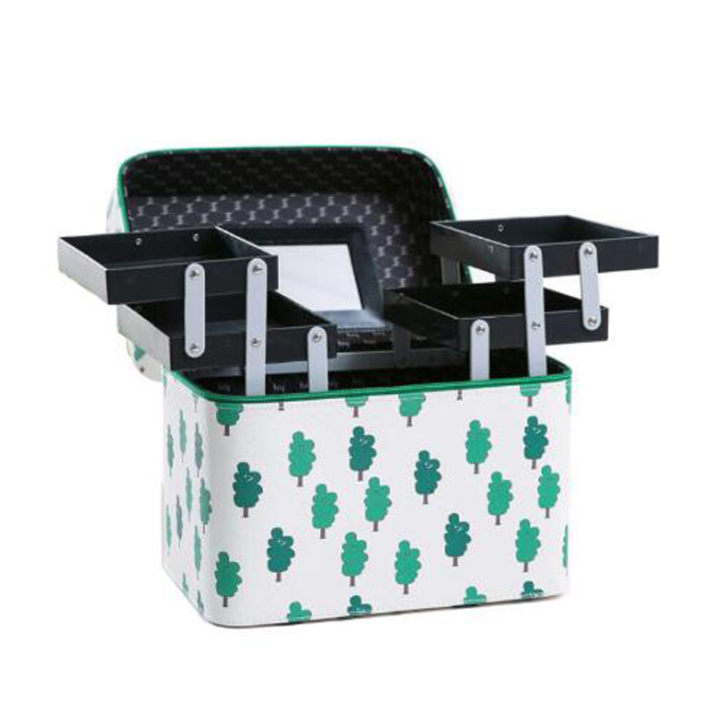 Flying Birds Women Makeup Bag Pu Leather Cosmetic Bag Case Makeup Organizer Storage Box Beautician Toiletry Flower Travel Bags Y19052501