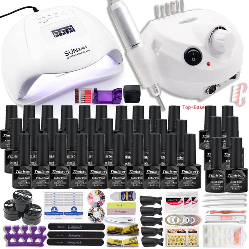 Dropshipping Hot Sale 30/20/10 colors nail Gel polish Set Manicure Set Acrylic Nail Kit With high quality 20W Drill Machine