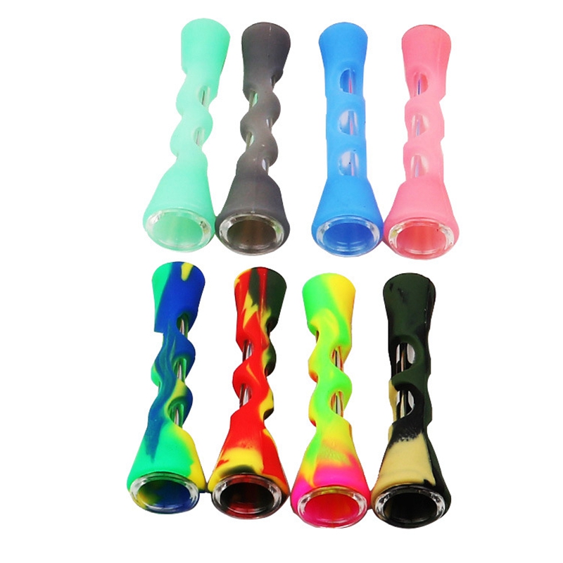 New Portable Silicone Smoking Pipes Trumpet Shape Glass Smoking Pipes Small Pipe Accessories Length Transparent Horn Shape 8MM VT1417
New Portable Silicone Smoking Pipes Trumpet Shape Glass Smoking Pipes Small Pipe Accessories Length Transparent Horn Shape 8MM VT1417