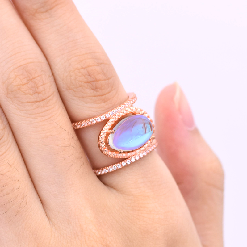 Unique Irregular Moonstone Ring for Women Girls Rose Gold Color Plated Micro-inlay Zircon Ring Bride Wedding Party Jewelry anel
Unique Irregular Moonstone Ring for Women Girls Rose Gold Color Plated Micro-inlay Zircon Ring Bride Wedding Party Jewelry anel