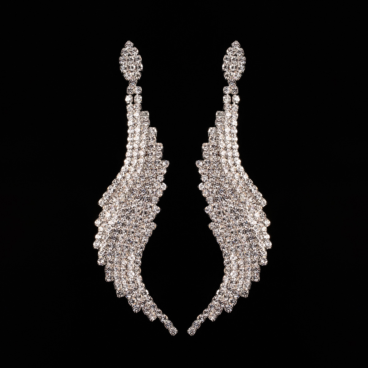 Long Fund Irregular Will Rhinestone Will Earrings Eardrop Exaggeration Nightclub Earrings