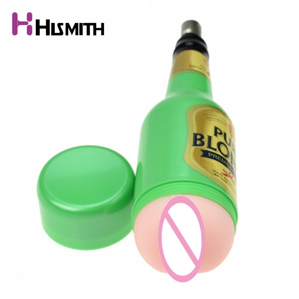HISMITH Sex Machine Attachment Vagina Anal Male Masturbation Beer Sex Cup for Men Length 26cm Width 7cm Adult Sex Toys Y191011