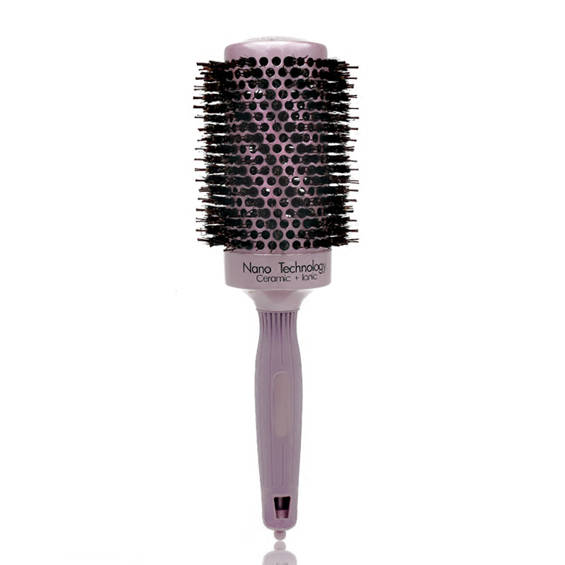 Twill Nylon Broach Aluminium Tube Comb Ceramic Bristle Porcelain Hairbrush Antiskip Handle with Sunarea Needle Hairdresser U1026