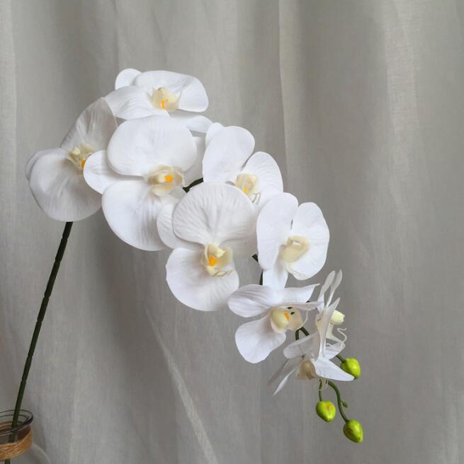 10Pcs/lot Lifelike Artificial Butterfly Orchid flower Silk Phalaenopsis Wedding Home DIY Decoration Fake Flowers free shipping