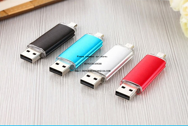 Multi-color 2GB OTG USB Flash Drive 2g External Storage Memory Stick 1g Micro USB Stick Pendrive for Smartphones & Tablets custom logo