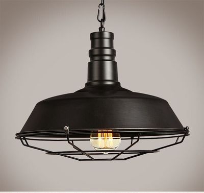 Loft American industrial style lamps living dining room cafe bar porch single head retro iron pot ceiling chandelier