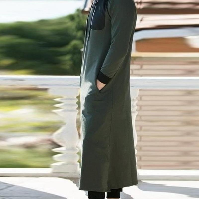 Islamic Muslim Arab Sweatshirt 2019 Men Long Sleeve Hooded With Pocket Abaya Saudi Arabian Long Hoodies Robe Men Muslim Clothing