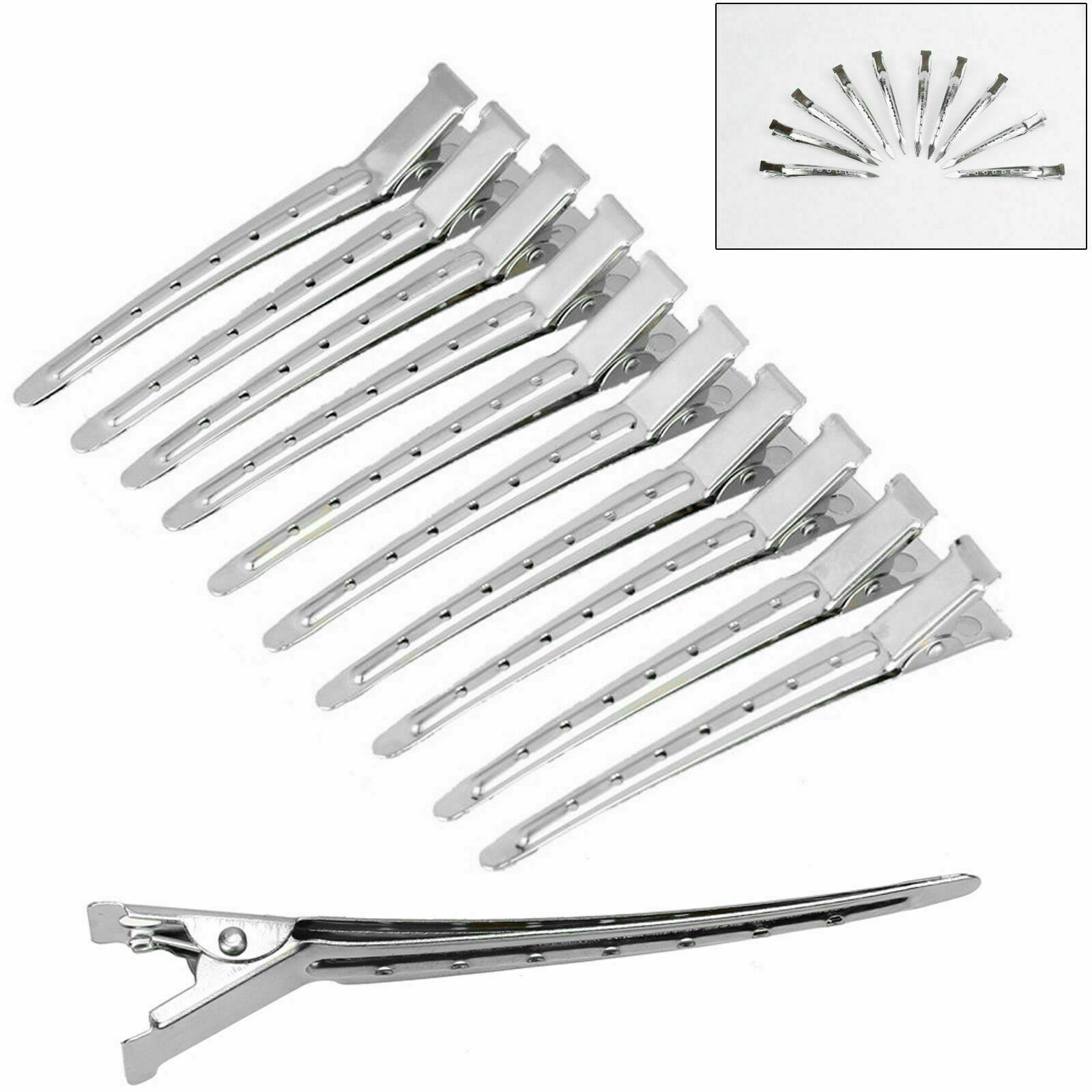 24pcs Hair Sectioning Clips Metal Crocodile Hairdressing Salon Grip Clamps Clip in hair extensions