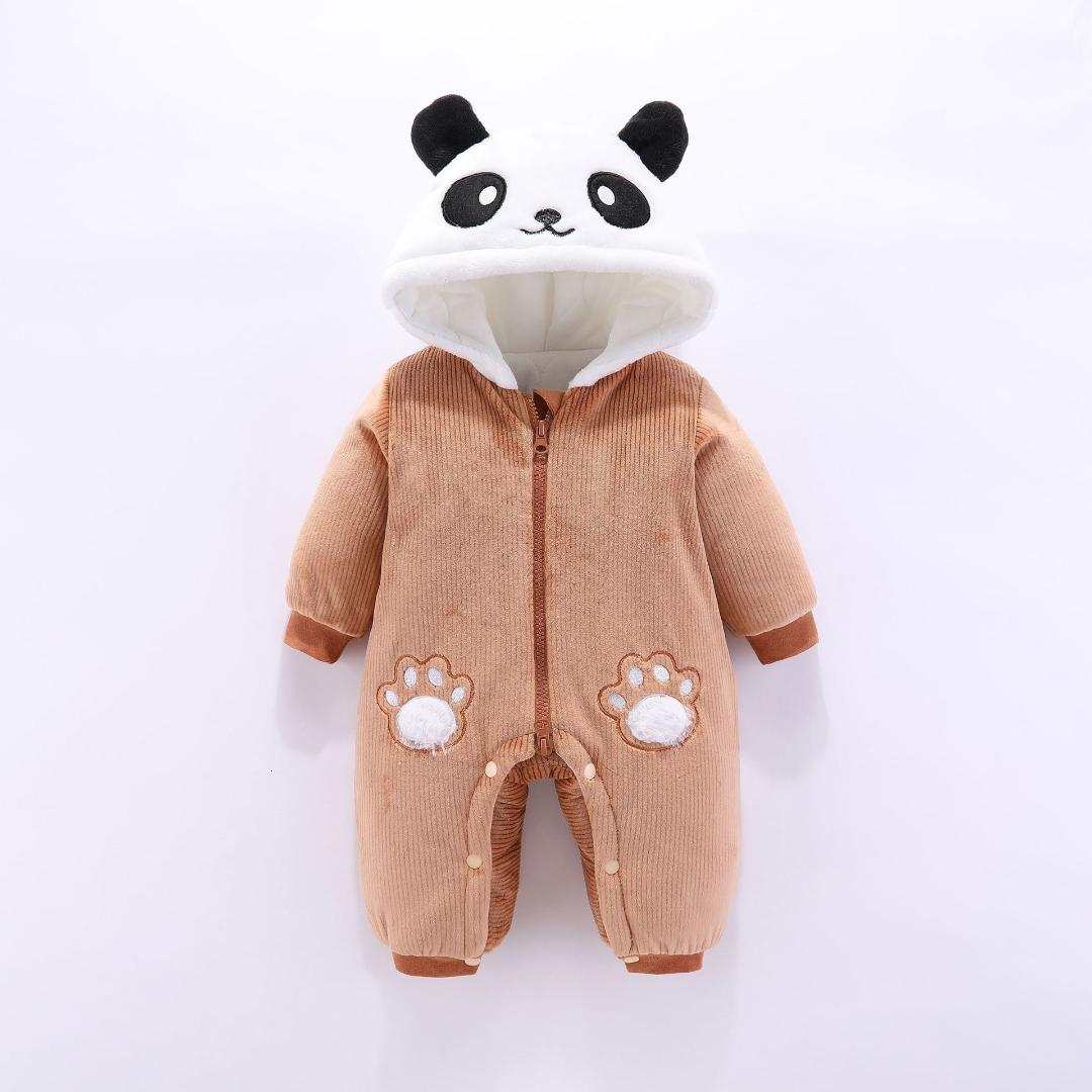 2019 Winter Panda Baby Hoodie Rompers Overalls Bodysuit Jumpsuit Newborn Girl Boy cotton Snowsuit Kids infant Snow Wear clothes