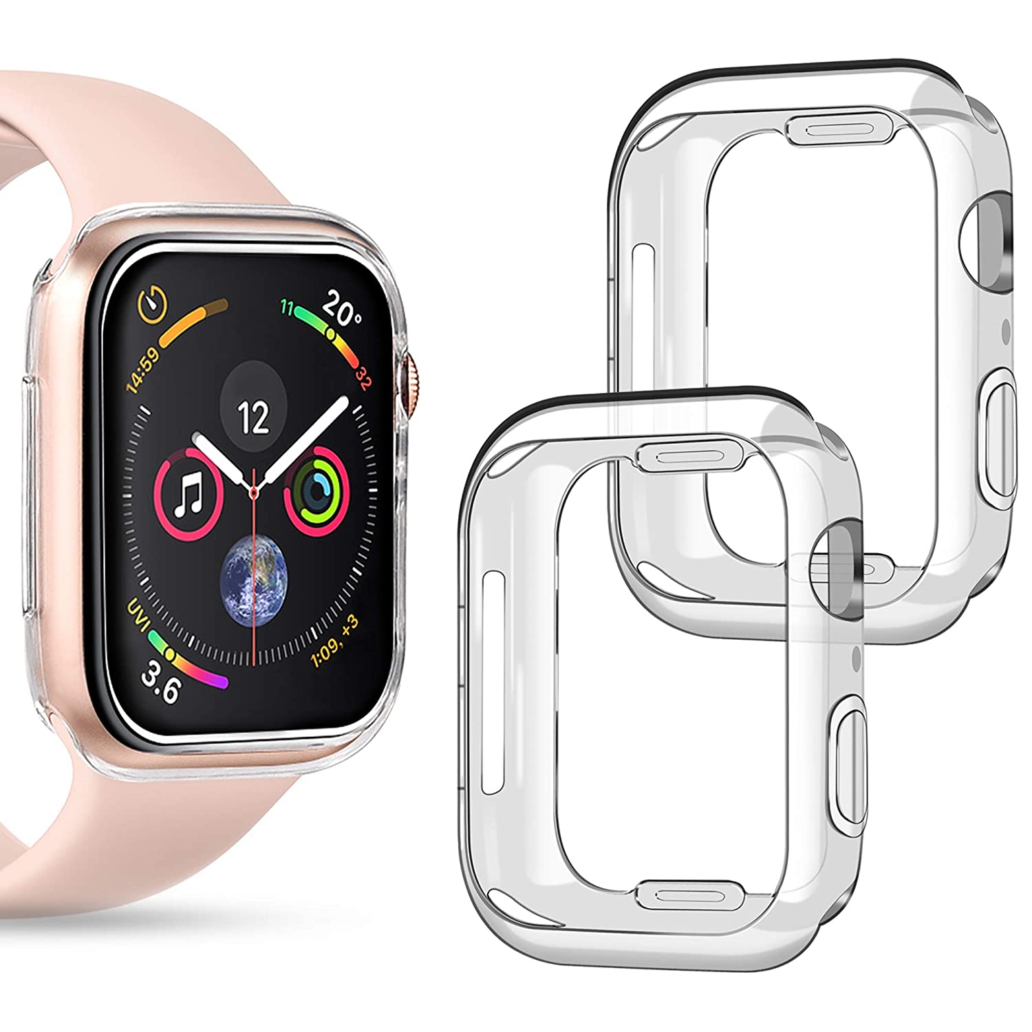 Compatible iWatch Apple Watch Case Series 4 5 1 2 3 44mm 40mm 42mm 38mm Soft TPU Shockproof Case Cover Bumper Protector Clear
Compatible iWatch Apple Watch Case Series 4 5 1 2 3 44mm 40mm 42mm 38mm Soft TPU Shockproof Case Cover Bumper Protector Clear