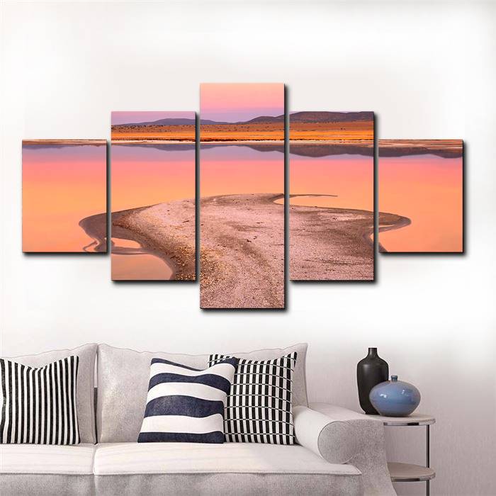 5pcs/set Unframed California Prairie Water Grass Animal Print On Canvas Wall Art Picture For Home and Living Room Decor
