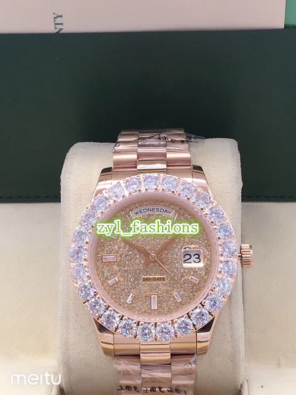 New Men's Luxury Wristwatch Prong Set Diamonds Rose Gold Stainless Steel Strap Watch Automatic Mechanical Watches
New Men's Luxury Wristwatch Prong Set Diamonds Rose Gold Stainless Steel Strap Watch Automatic Mechanical Watches