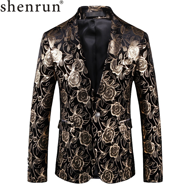 Shenrun Men Blazers Slim Fit Fashion Casual Jacket Gold Print Stage Costume Singer Host Musician Dancer Party Banquet Nightclub, As picture
Shenrun Men Blazers Slim Fit Fashion Casual Jacket Gold Print Stage Costume Singer Host Musician Dancer Party Banquet Nightclub, As picture